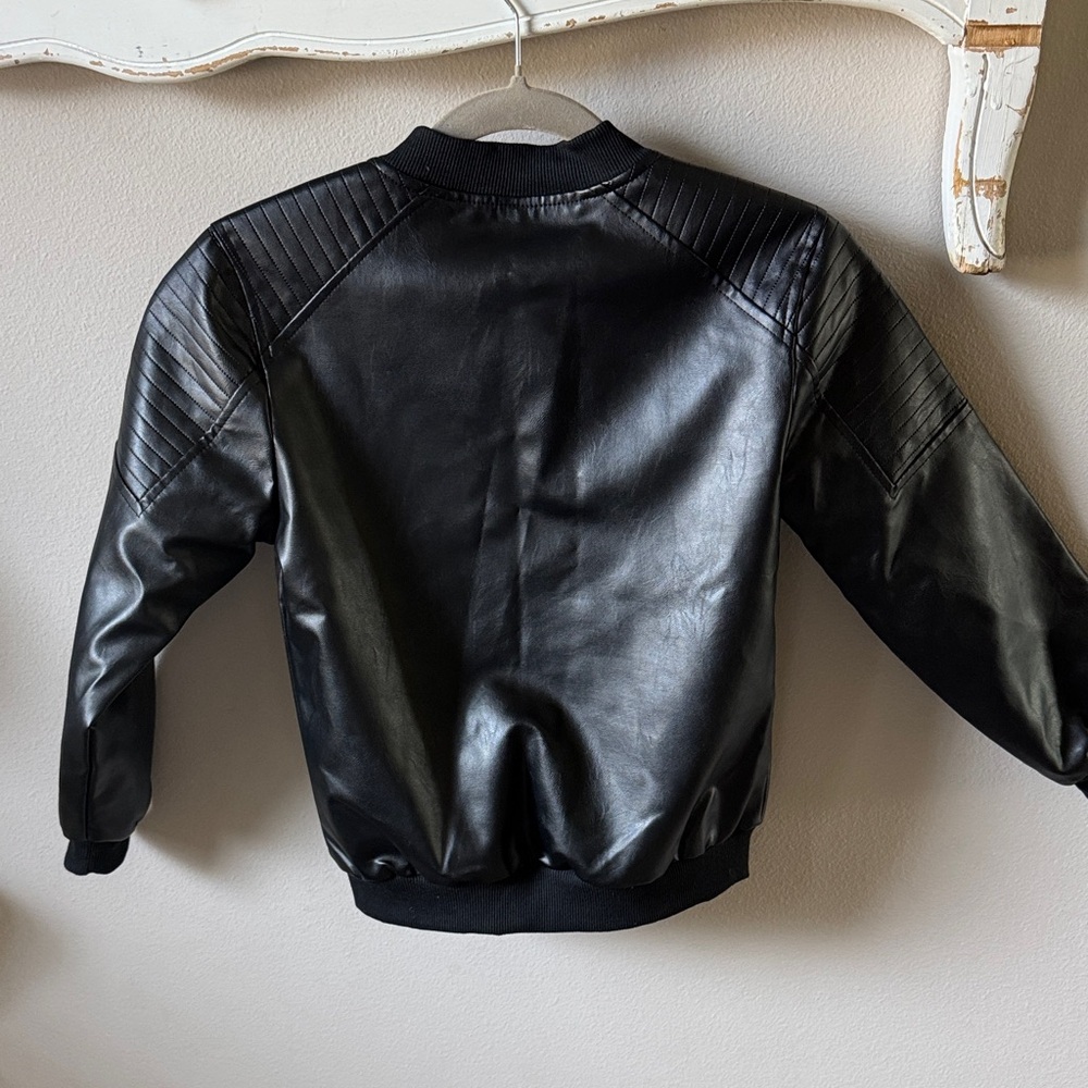 Stylish Black Kids Bomber Jacket - Picture 2 of 3